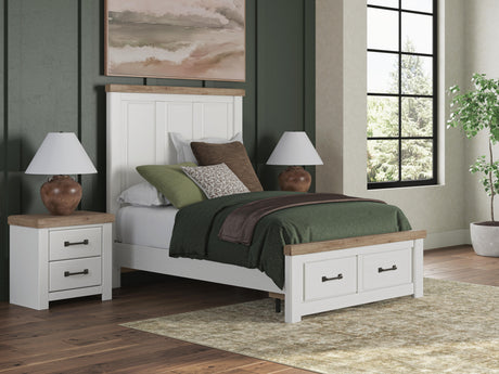 Savonport White/Brown Full Panel Storage Bed from Ashley - Luna Furniture