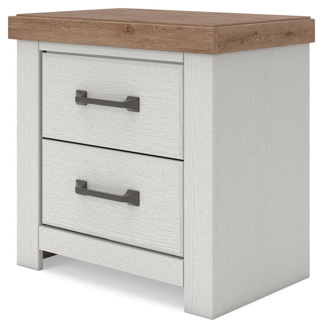 Savonport White/Brown Nightstand from Ashley - Luna Furniture