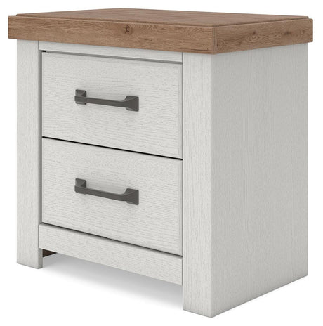 Savonport White/Brown Nightstand from Ashley - Luna Furniture