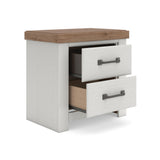 Savonport White/Brown King Panel Bed, Dresser and Nightstand from Ashley - Luna Furniture