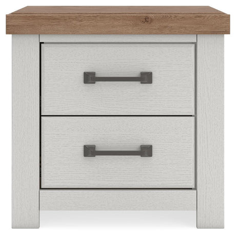 Savonport White/Brown King Panel Storage Bed, Dresser, Mirror and Nightstand from Ashley - Luna Furniture