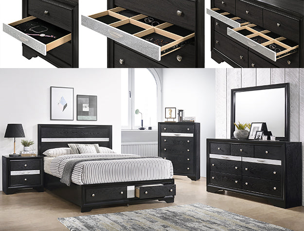 Regata Black/Silver Dresser from Crown Mark - Luna Furniture