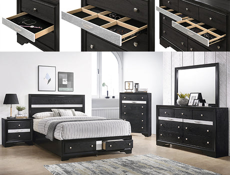 Regata Black/Silver Chest from Crown Mark - Luna Furniture