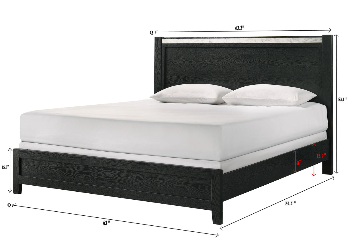 Lamar Black Queen Bed from Crown Mark - Luna Furniture