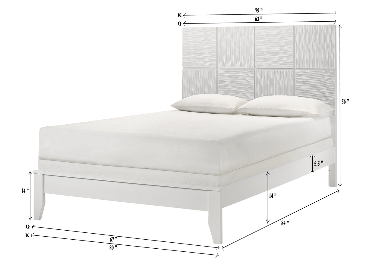Denker White Panel Bedroom Set