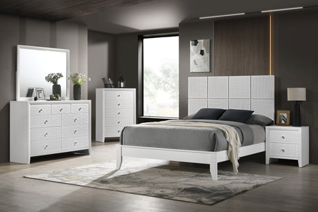 Denker White Full Panel Bed from Crown Mark - Luna Furniture