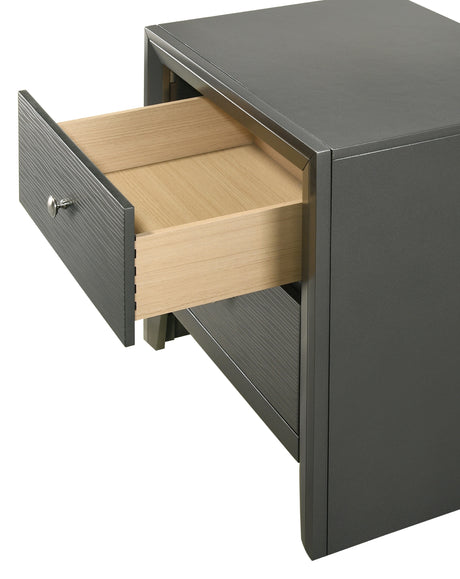 Denker Gunmetal Nightstand from Crown Mark - Luna Furniture