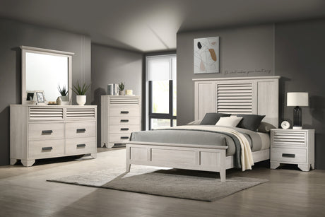 Sarter White King Panel Bed from Crown Mark - Luna Furniture