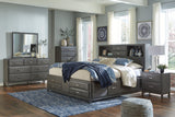 Caitbrook Gray Queen Bookcase Storage Platform Bed from Ashley - Luna Furniture