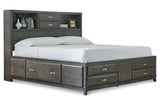 Caitbrook Gray Queen Bookcase Storage Platform Bed from Ashley - Luna Furniture
