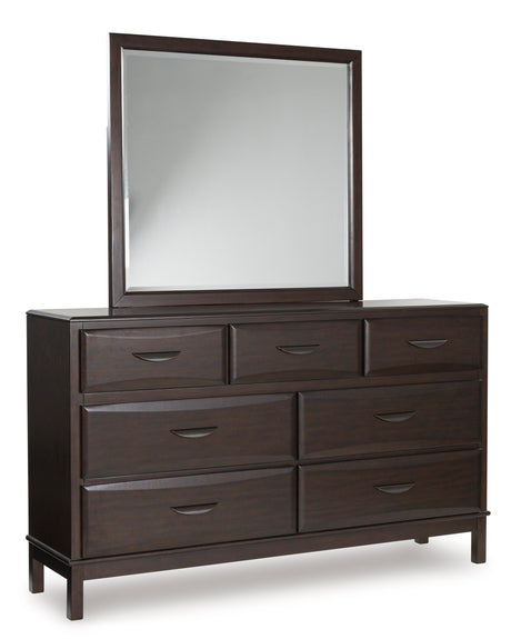 Vanmore Dark Brown Bookcase Storage Platform Bedroom Set from Ashley - Luna Furniture