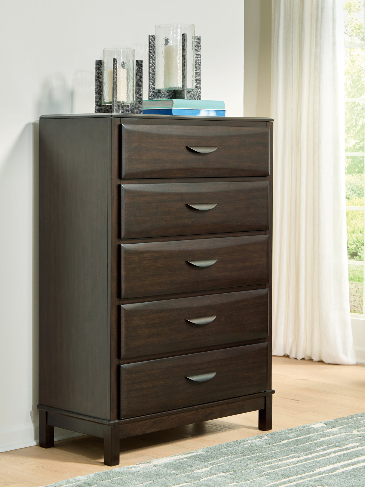 Vanmore Dark Brown Chest of Drawers from Ashley - Luna Furniture