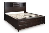 Vanmore Dark Brown California King Bookcase Storage Platform Bed from Ashley - Luna Furniture