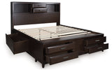 Vanmore Dark Brown California King Bookcase Storage Platform Bed from Ashley - Luna Furniture
