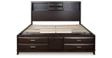 Vanmore Dark Brown King Bookcase Storage Platform Bed from Ashley - Luna Furniture