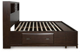 Vanmore Dark Brown King Bookcase Storage Platform Bed from Ashley - Luna Furniture