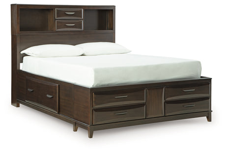 Vanmore Dark Brown Full Storage Bed, Dresser and Mirror from Ashley - Luna Furniture