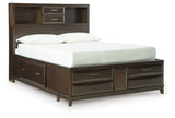 Vanmore Dark Brown Full Bookcase Storage Platform Bed from Ashley - Luna Furniture