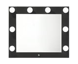 Avery Black Makeup Vanity Set with Lighted Mirror from Crown Mark - Luna Furniture