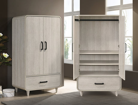 Nyomi White Armoire from Crown Mark - Luna Furniture