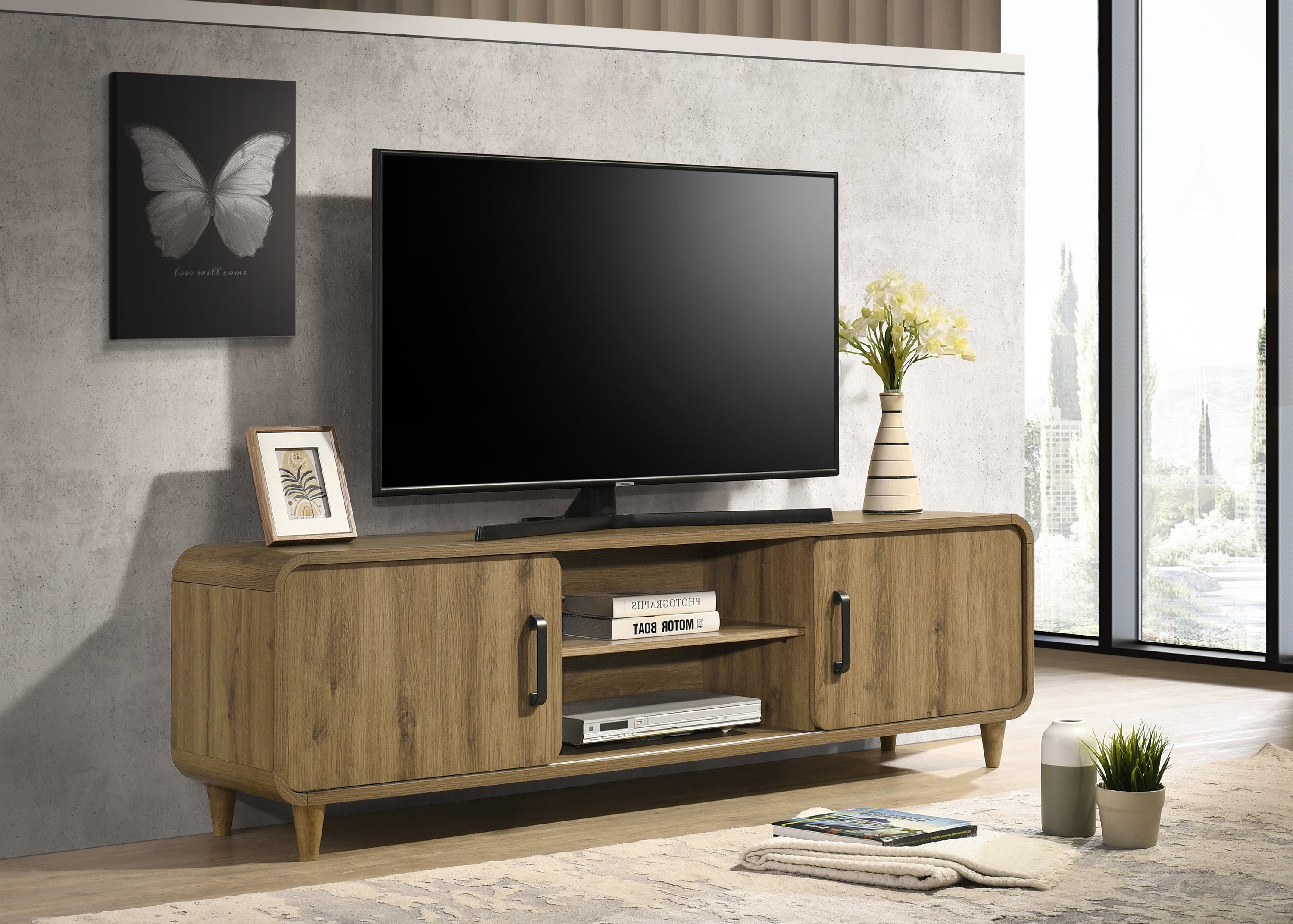 Crown Mark Nyomi Light Brown TV Stand – Luna Furniture