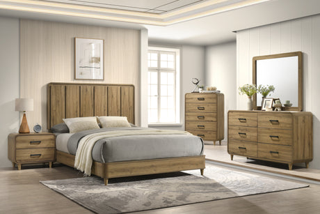 Nyomi Light Brown Queen Panel Bed from Crown Mark - Luna Furniture
