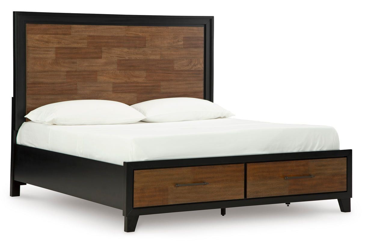 Kraeburn Brown/Black Storage Panel Bedroom Set from Ashley - Luna Furniture