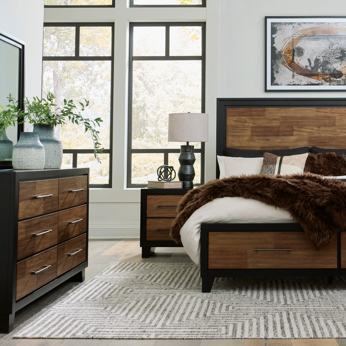 Kraeburn Brown/Black Storage Panel Bedroom Set from Ashley - Luna Furniture