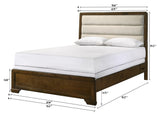 Coffield Brown King Upholstered Panel Bed