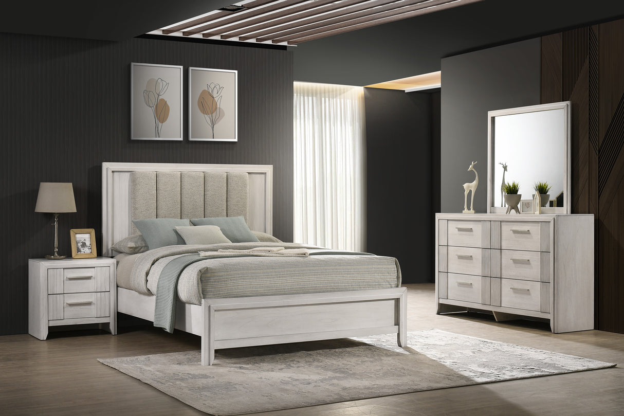Carlton White Mist Upholstered Bedroom Set from Crown Mark - Luna Furniture
