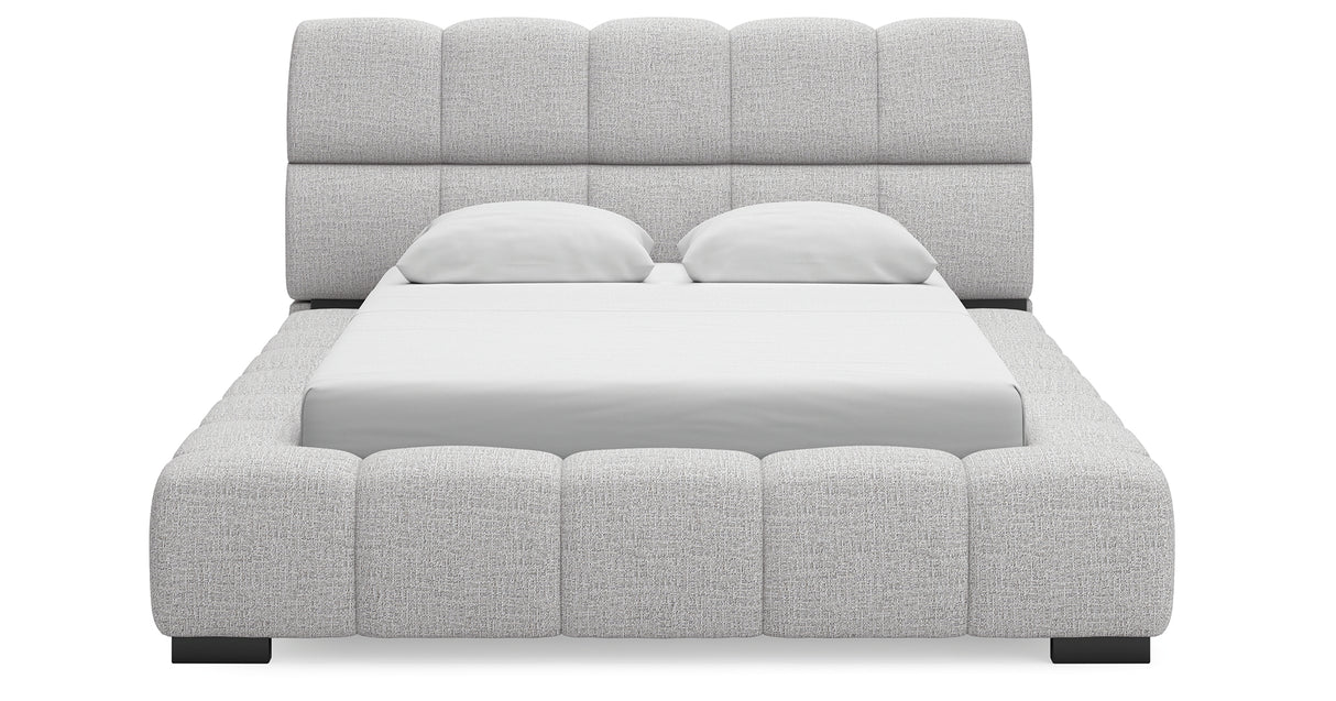 Grendusk Light Gray Queen Upholstered Bed from Ashley - Luna Furniture