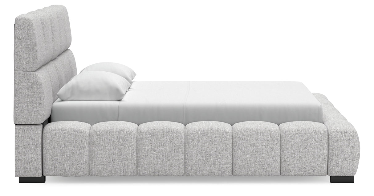 Grendusk Light Gray Queen Upholstered Bed from Ashley - Luna Furniture