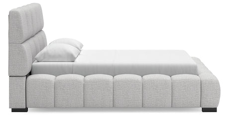 Grendusk Light Gray Queen Upholstered Bed from Ashley - Luna Furniture