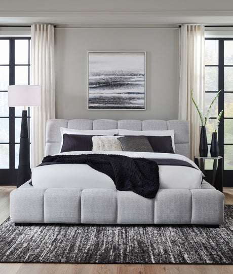Grendusk Light Gray Queen Upholstered Bed from Ashley - Luna Furniture