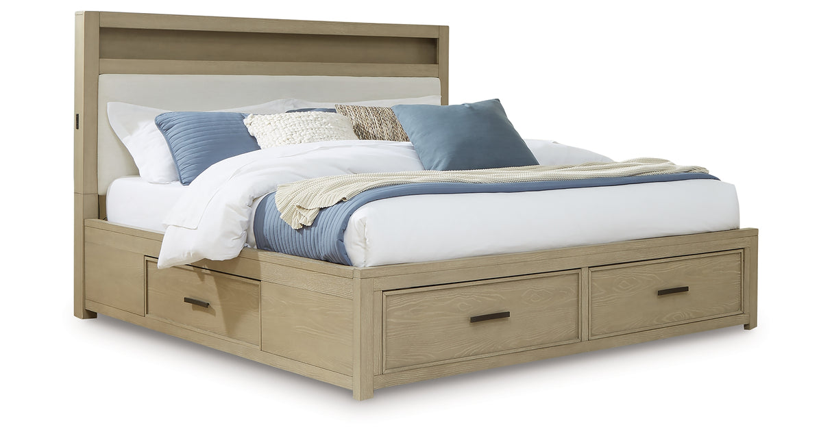Calmoro Gray Bookcase Storage Panel Bedroom Set from Ashley Furniture - Luna Furniture