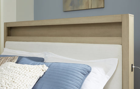 Calmoro Gray King Bookcase Bed from Ashley Furniture - Luna Furniture