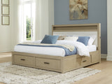 Calmoro Gray California King Bookcase Bed with Mirrored Dresser and Nightstand from Ashley - Luna Furniture