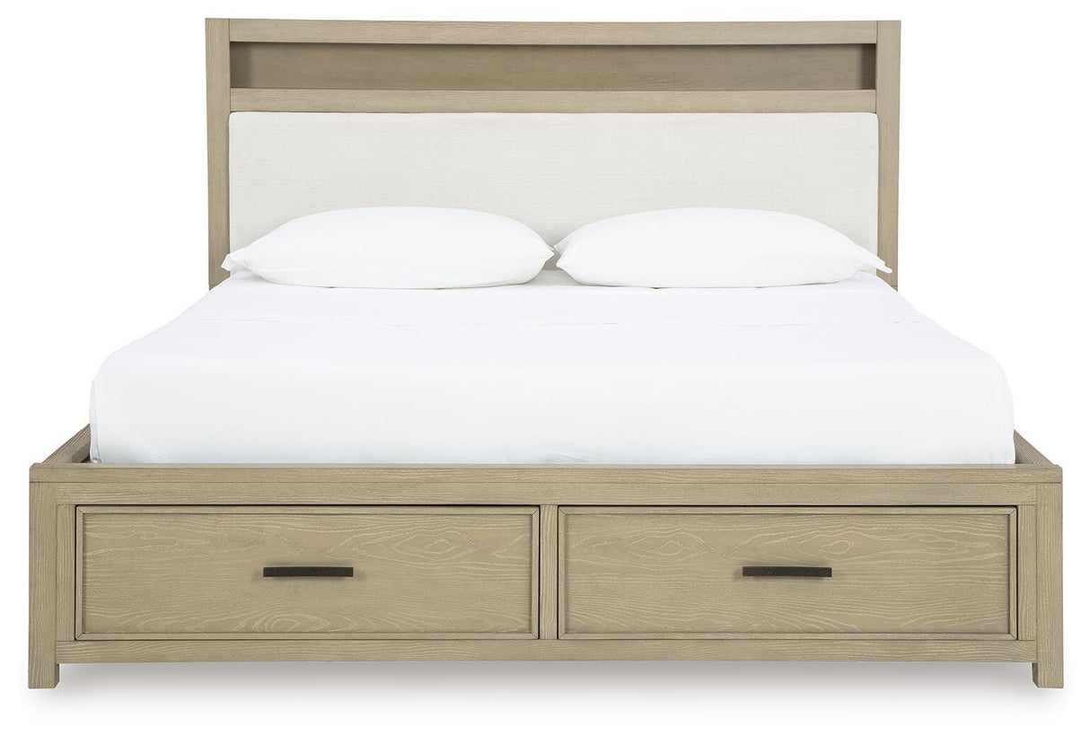Calmoro Gray King Bookcase Bed from Ashley Furniture - Luna Furniture