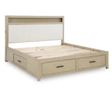 Calmoro Gray Queen Bookcase Bed with Mirrored Dresser from Ashley - Luna Furniture