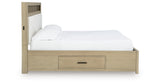 Calmoro Gray California King Bookcase Bed with Mirrored Dresser from Ashley - Luna Furniture