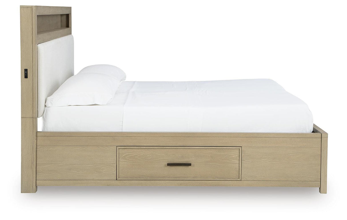 Calmoro Gray King Bookcase Bed from Ashley Furniture - Luna Furniture