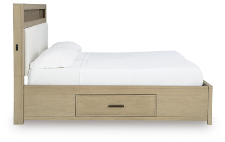 Calmoro Gray Queen Bookcase Bed from Ashley - Luna Furniture