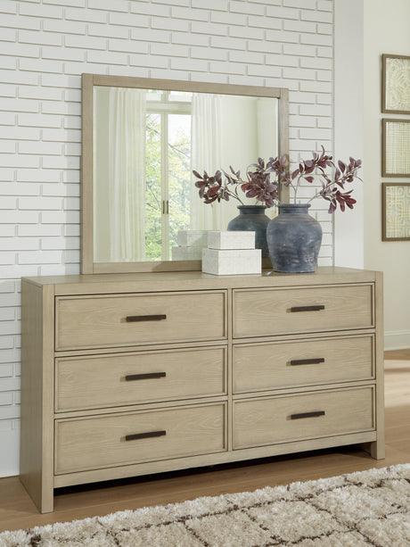 Calmoro Gray Dresser and Mirror from Ashley Furniture - Luna Furniture