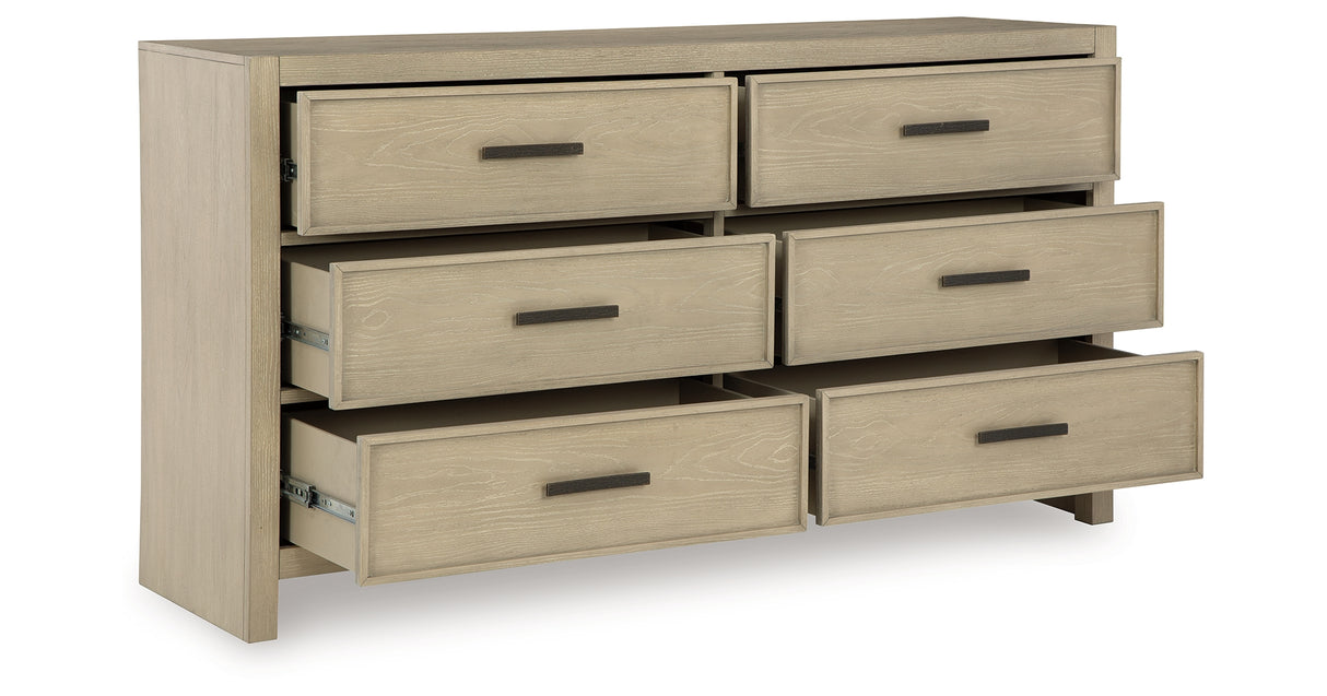 Calmoro Gray King Bookcase Bed with Mirrored Dresser from Ashley - Luna Furniture
