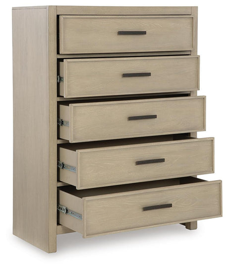 Calmoro Gray King Bookcase Bed with Mirrored Dresser, Chest and 2 Nightstands from Ashley - Luna Furniture