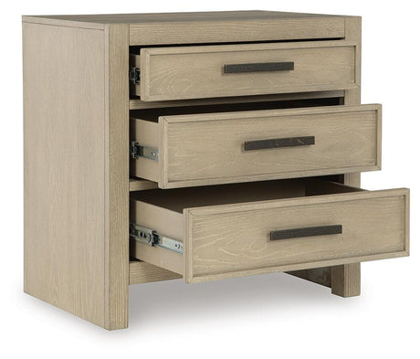 Calmoro Gray California King Bookcase Bed with Mirrored Dresser, Chest and 2 Nightstands from Ashley Furniture - Luna Furniture