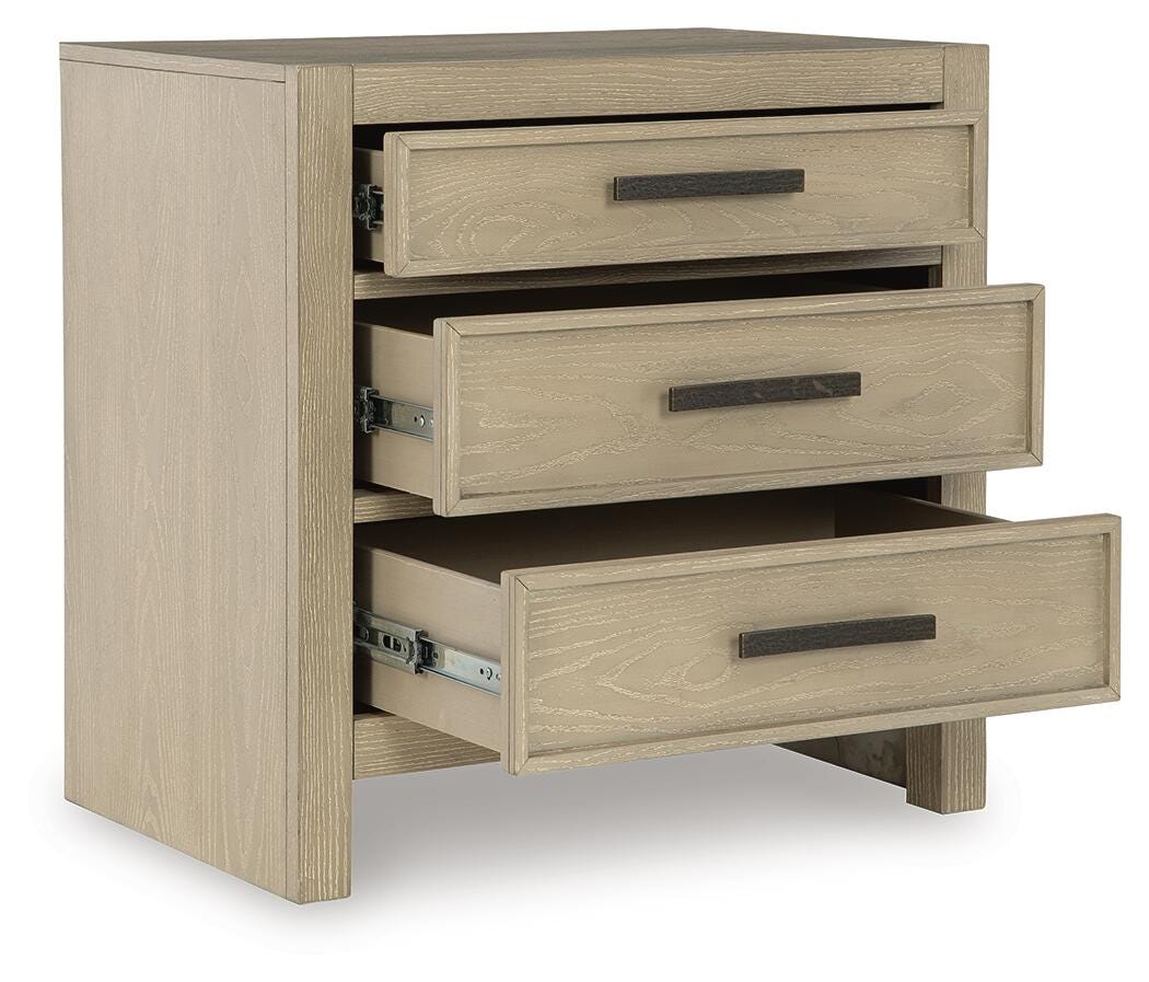 Calmoro Gray King Bookcase Bed with Mirrored Dresser and 2 Nightstands from Ashley Furniture - Luna Furniture