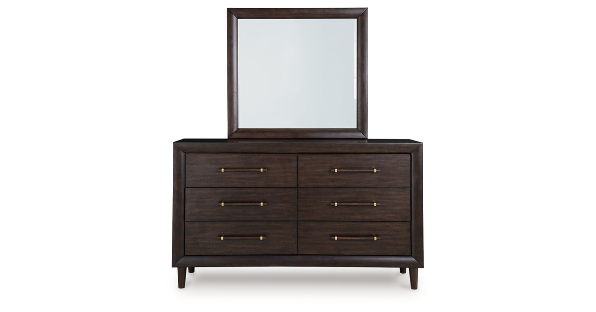 Dantenton Merlot Dresser and Mirror from Ashley Furniture - Luna Furniture