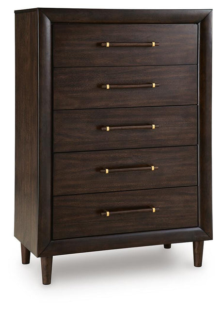 Dantenton Merlot Chest of Drawers from Ashley Furniture - Luna Furniture