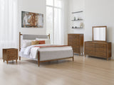 Lyncott Brown Queen Upholstered Panel Bed from Ashley Furniture - Luna Furniture